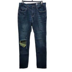 Empyre Skeletor Skinny Dark Wash Blown Knee Slim Leg Denim Jeans Size 32